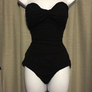 NWOT. Black Corset Sweetheart Swimsuit